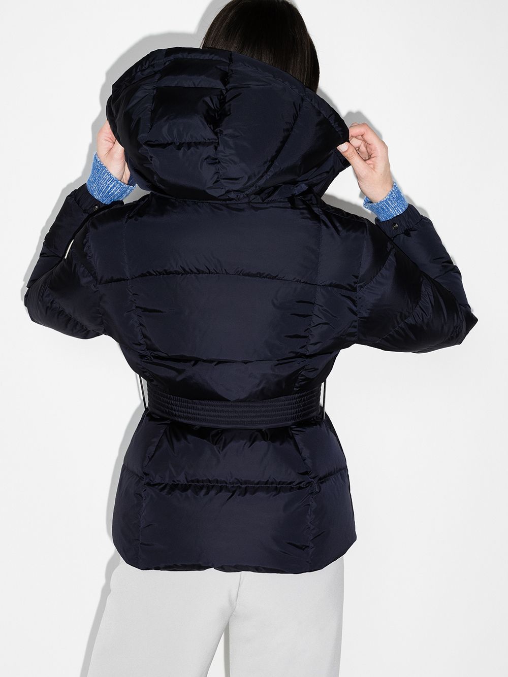 фото Moncler hooded belted padded jacket