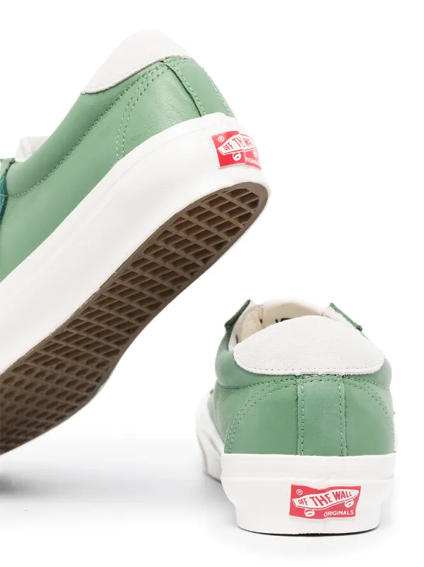 green leather vans