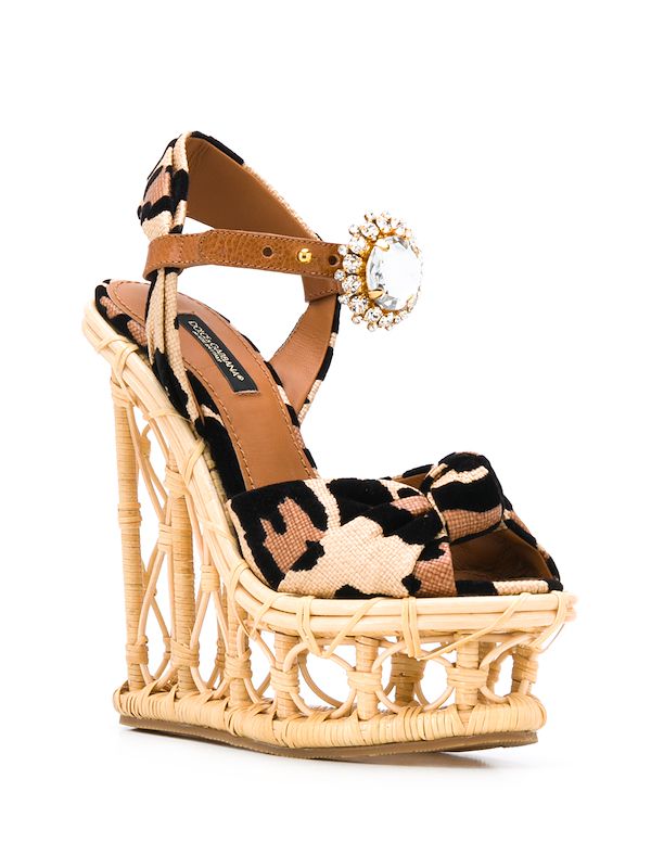 leopard print wedges platform sandals