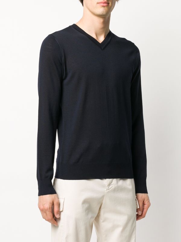 mens armani v neck jumper