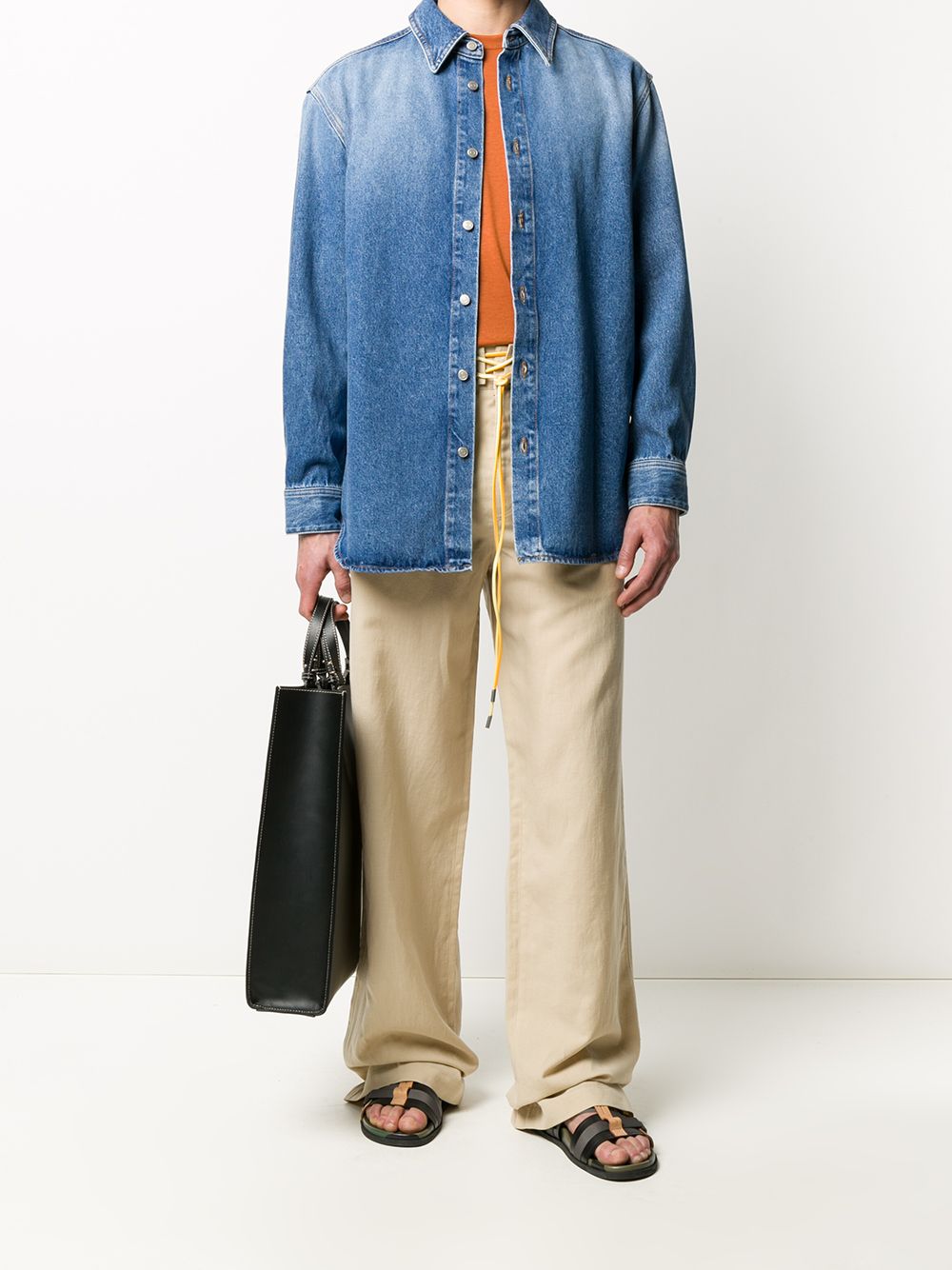 фото Loewe faded oversized denim shirt