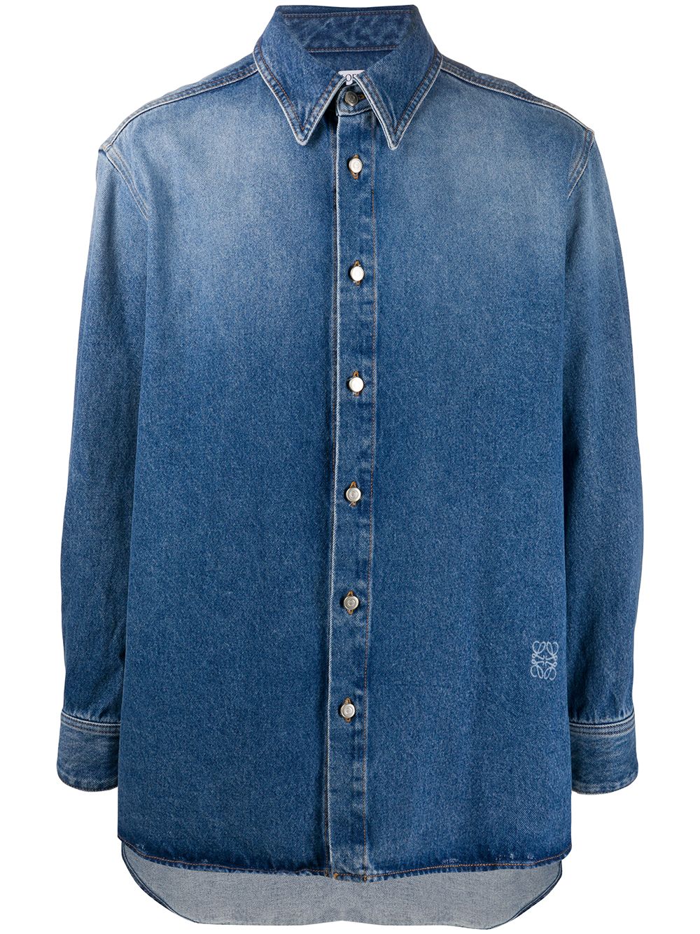 фото Loewe faded oversized denim shirt