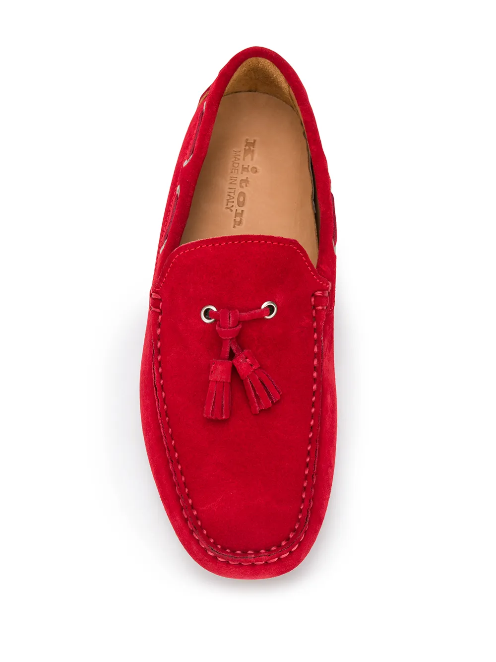 Kiton Loafers met kwastje Rood