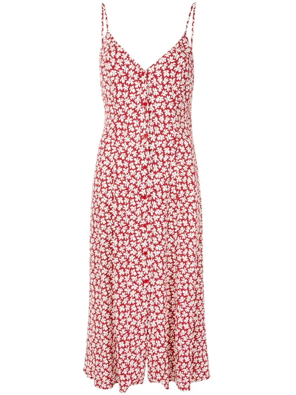 reformation red floral dress