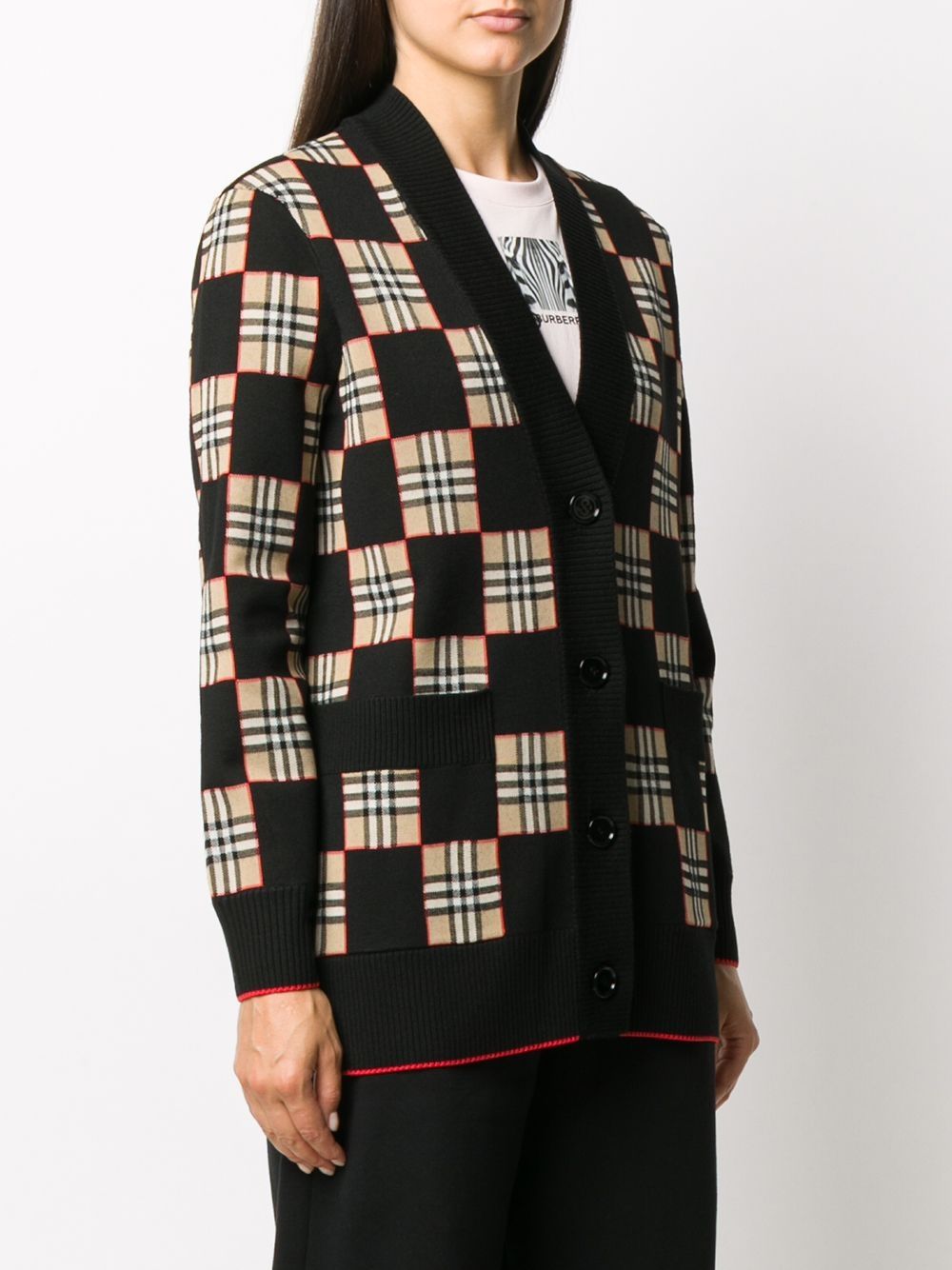 фото Burberry кардиган paislee со вставками в клетку vintage check