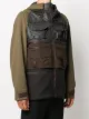 White Mountaineering colour-block hooded coat