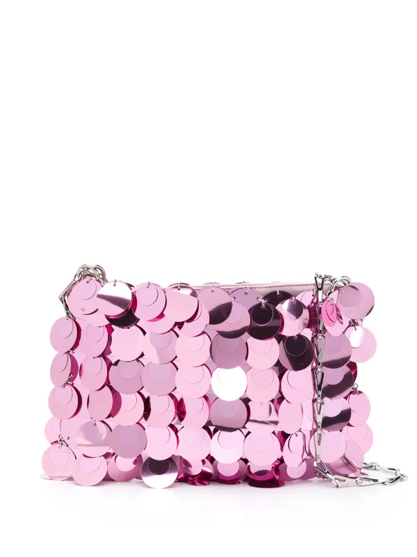 pink sequin clutch
