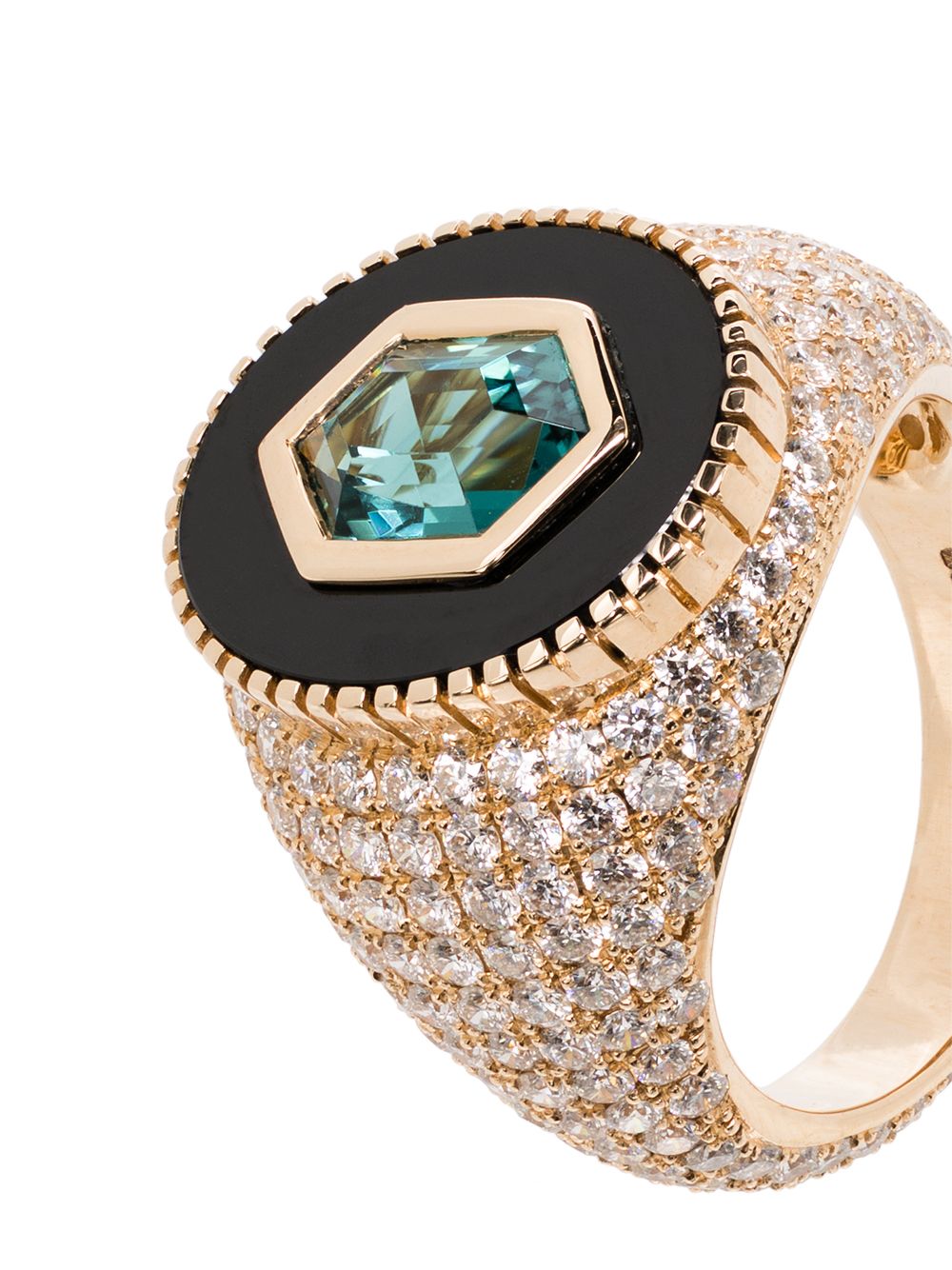 фото O thongthai золотое кольцо fancy cut с турмалином и бриллиантами