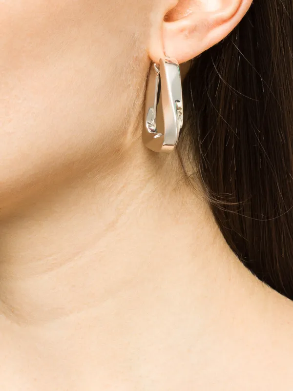 Shop Bottega Veneta triangular hoop earrings with Express Delivery Shop Bottega Veneta triangular hoop earrings with Express Delivery