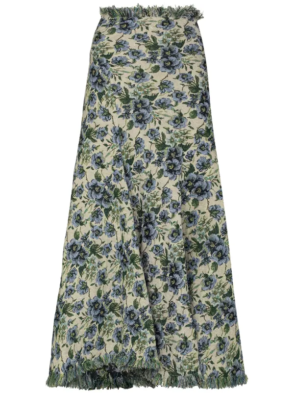 floral skirt jacquard