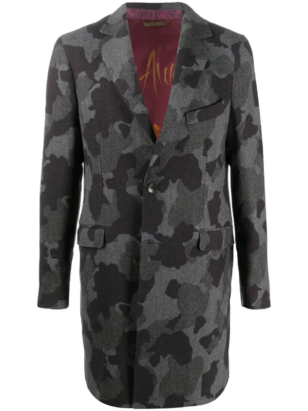 camouflage wool coat