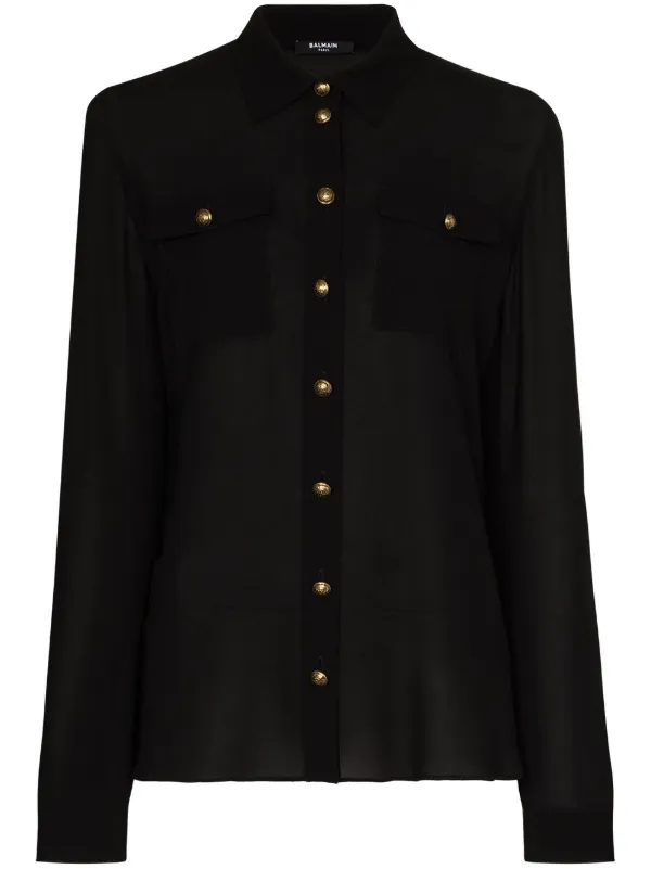 Balmain Georgette Silk Shirt - Farfetch
