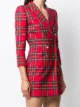 Balmain double-breasted tartan check dress