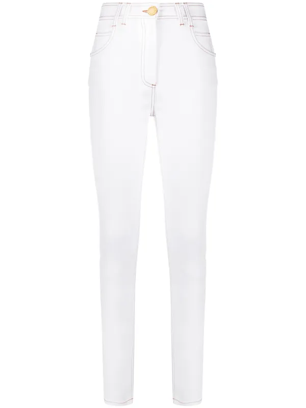 balmain white jeans