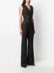 Balmain metallic threading flared jumpsuit