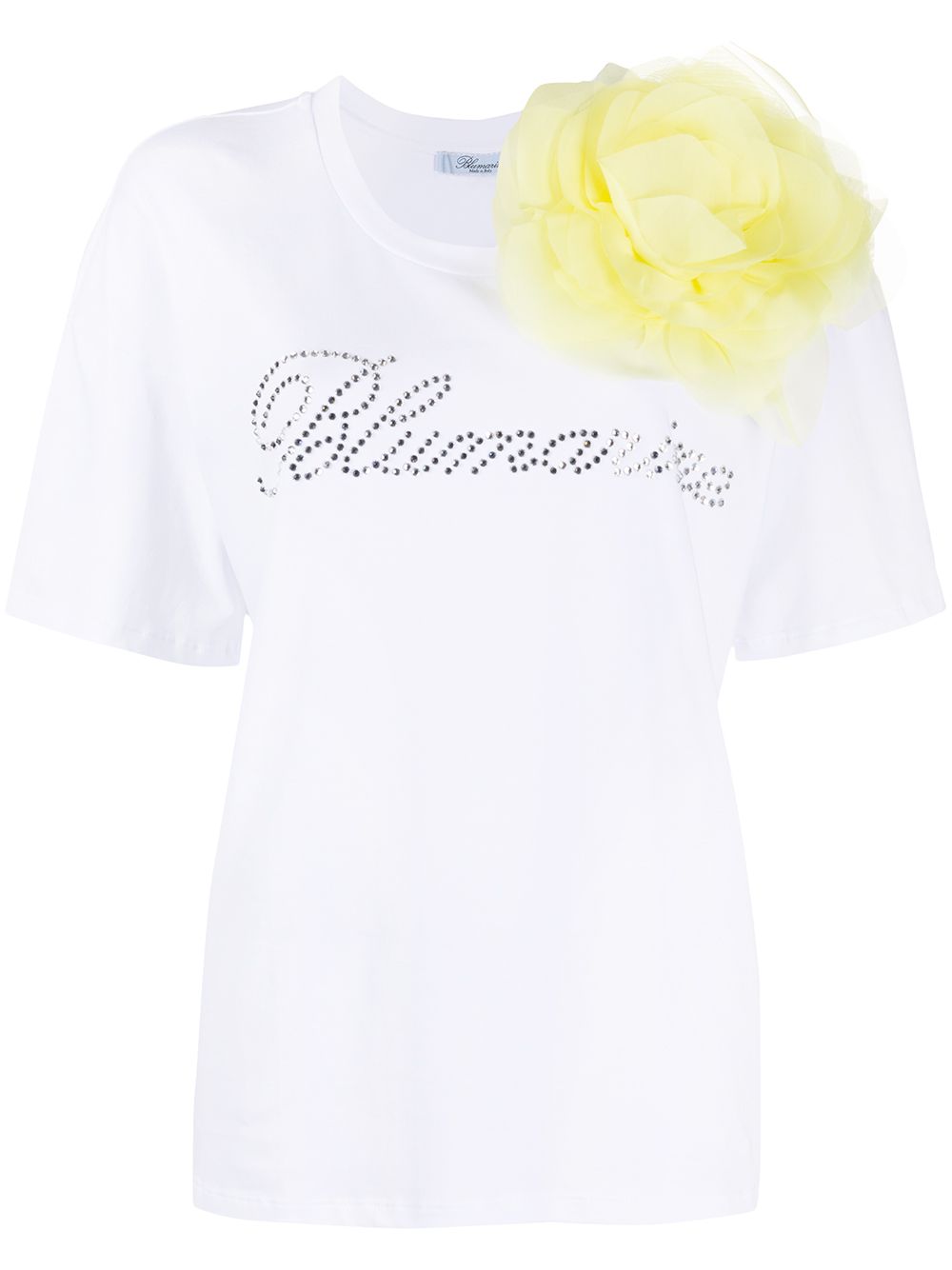 фото Blumarine mesh flower short sleeve t-shirt