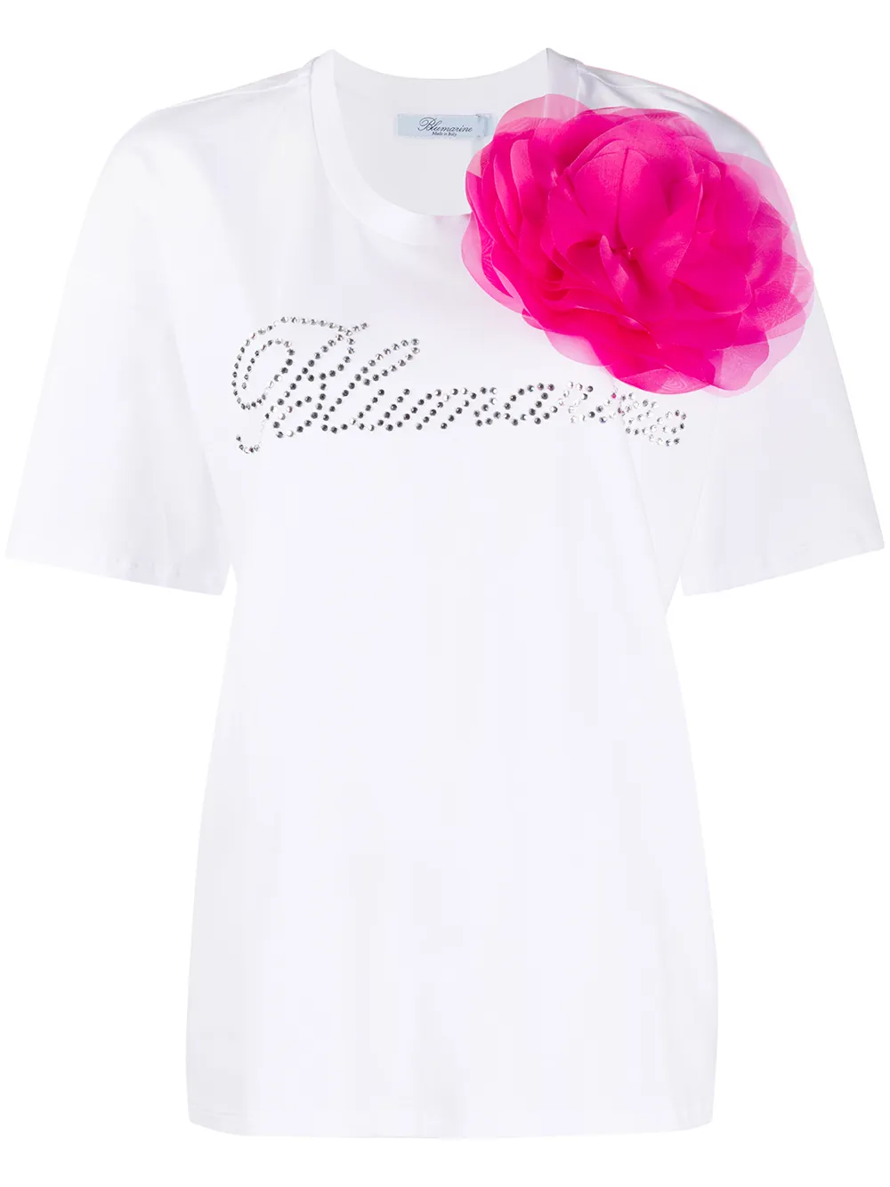 фото Blumarine mesh flower short sleeve t-shirt