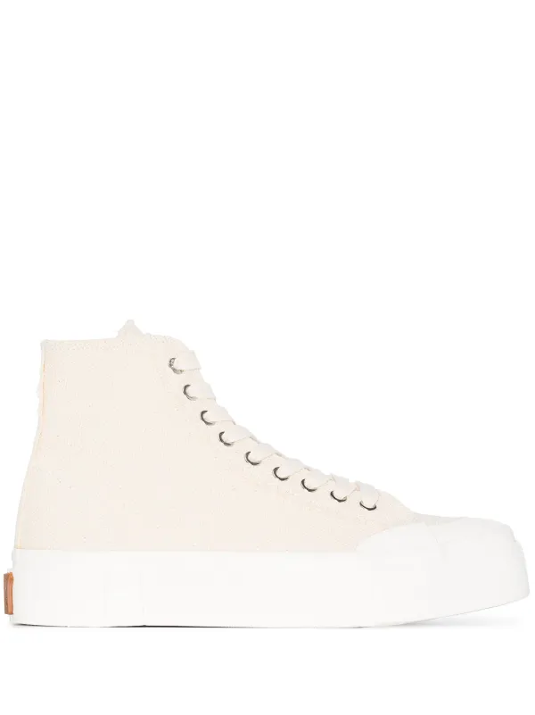 cream high top sneakers