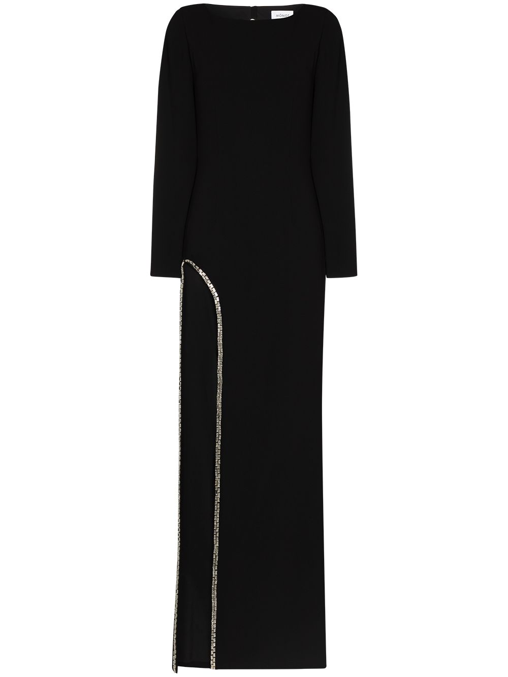 фото Mônot backless high slit gown