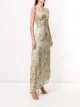 Alexis leaf print asymmetric dress