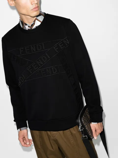 Fendi tape logo sweatshirt Clearance
