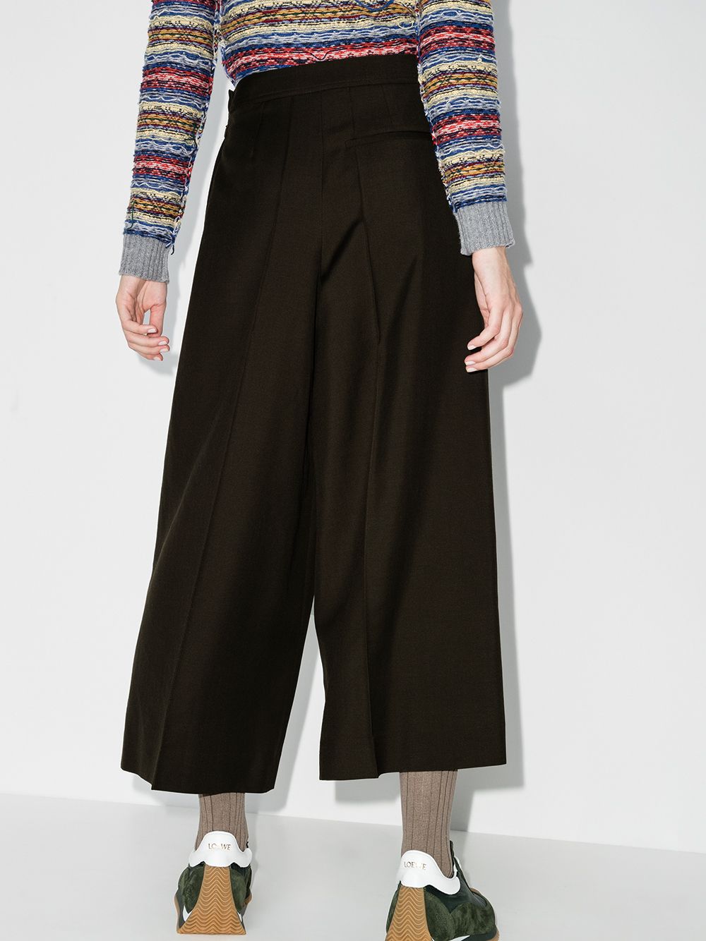 фото Loewe wide leg wool culotte trousers