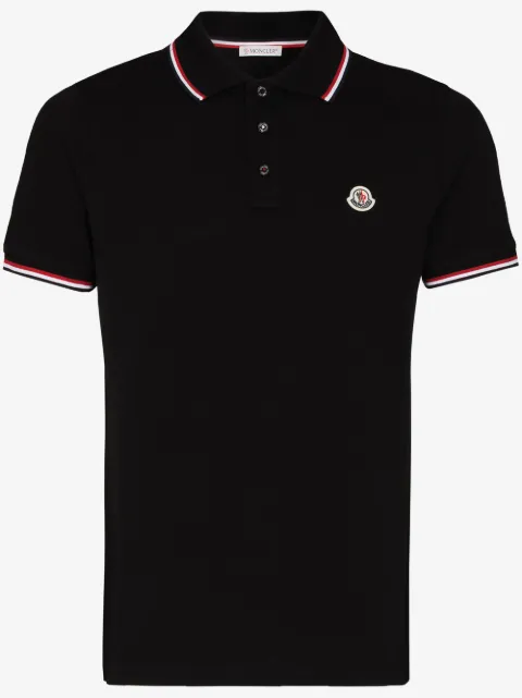 Moncler Gestreiftes Poloshirt mit Logo-Patch