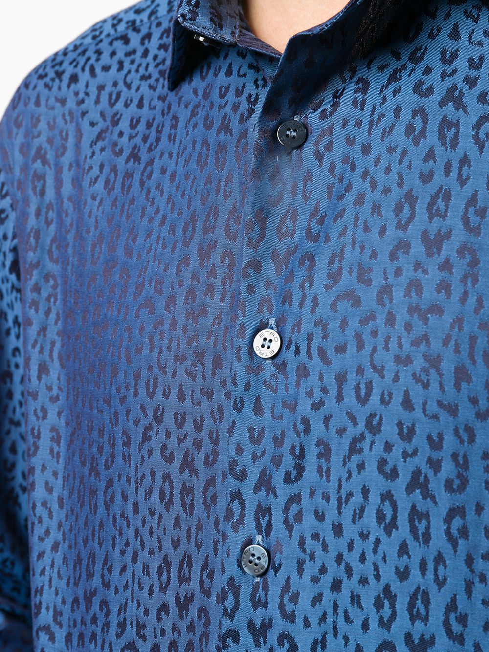 фото Etro жаккардовая рубашка с леопардовым узором