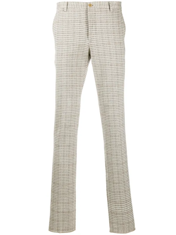 checked chino trousers