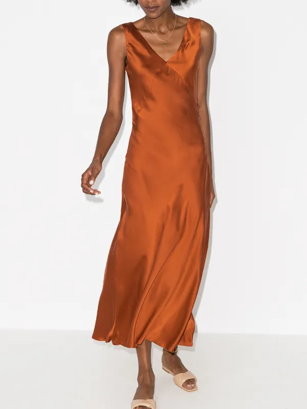 slip dress orange