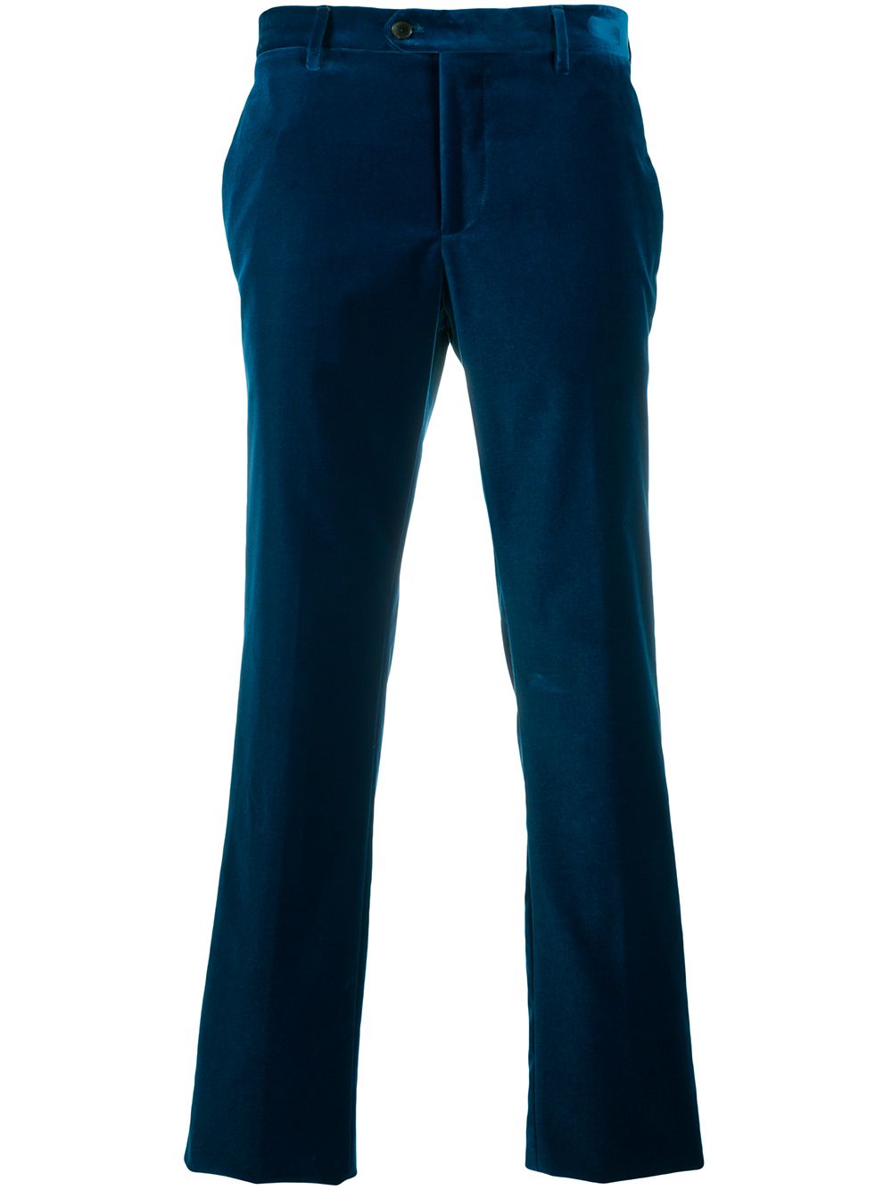 Etro бархатные брюки прямого кроя Синий 1P4100134 15392232