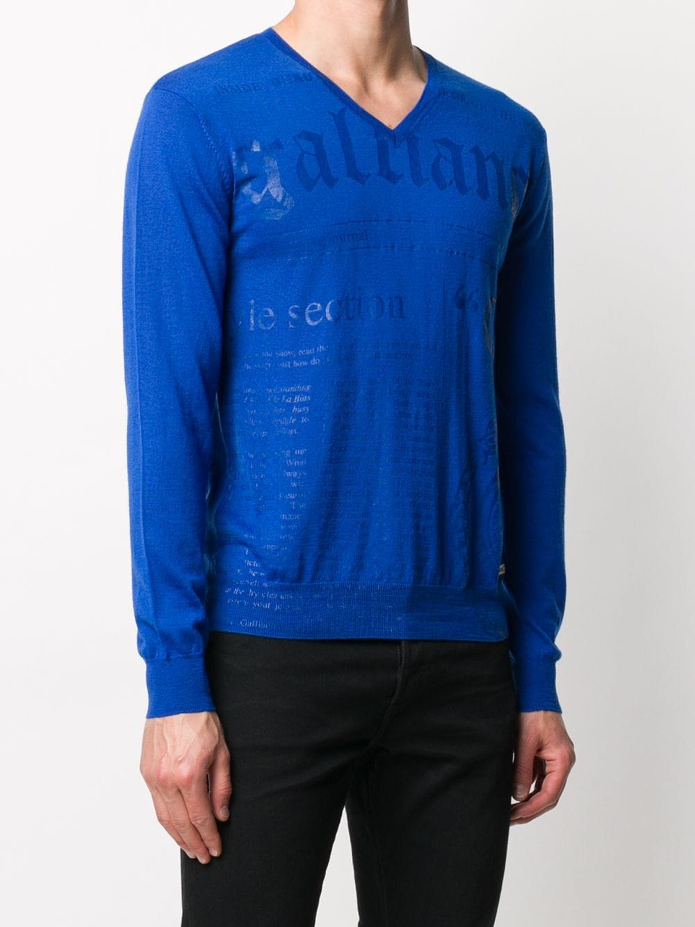 фото Galliano свитер с v-образным вырезом и логотипом