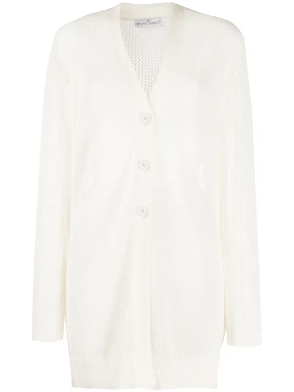 longline cardigan white