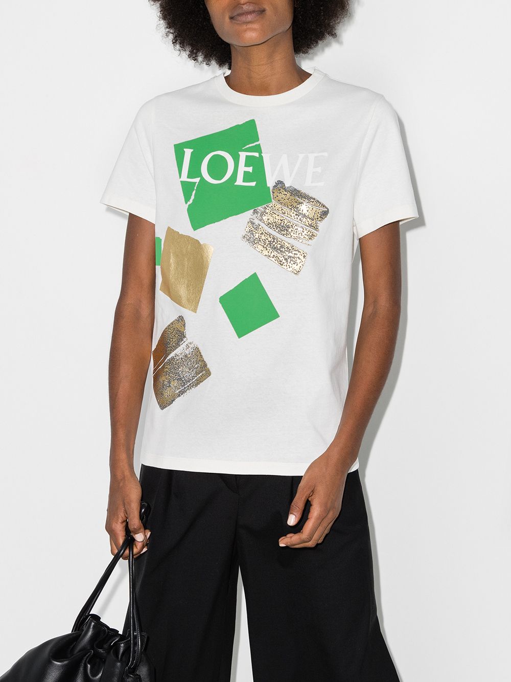 фото Loewe square logo print cotton t-shirt