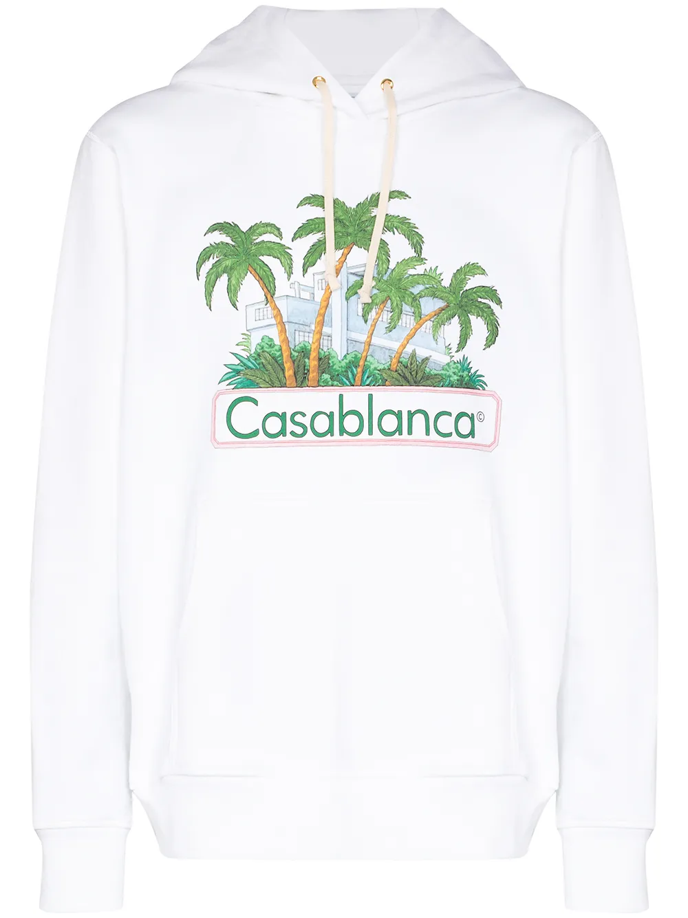 Image 1 of Casablanca x Browns 50 island-print drawstring hoodie
