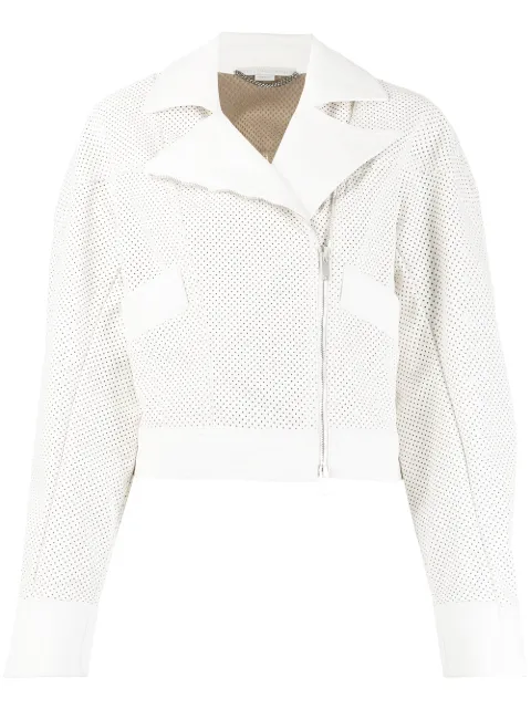 Stella McCartney chamarra biker con perforaciones