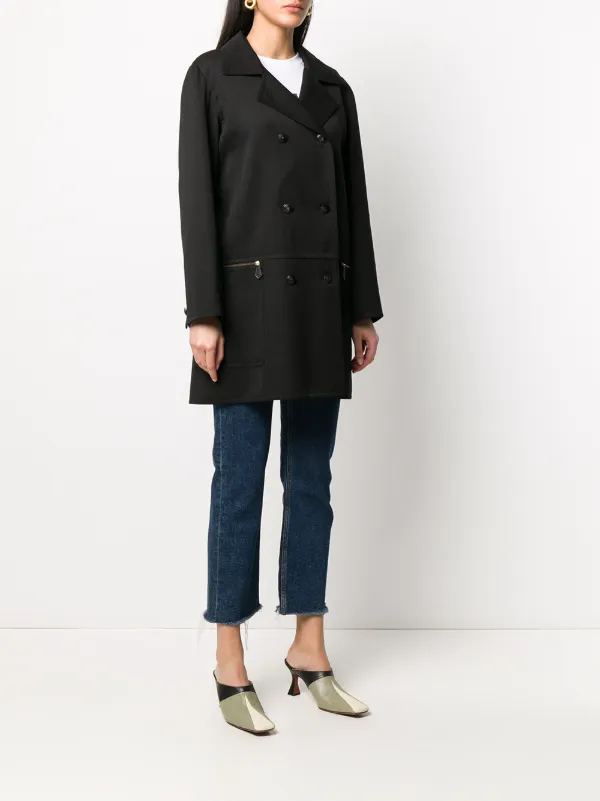 black thigh length coat