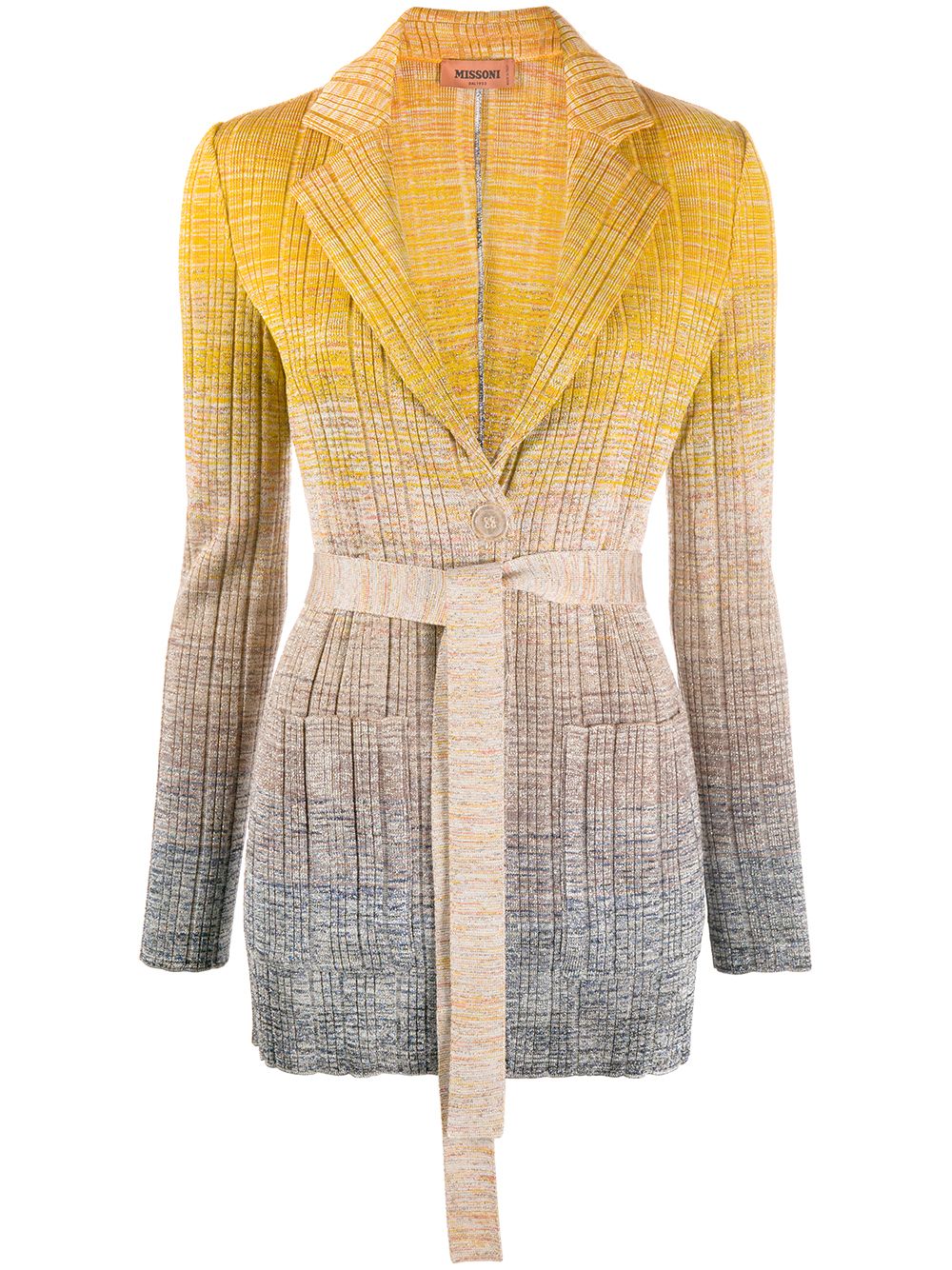 Missoni Gradient-effect Belted Cardigan In Orange