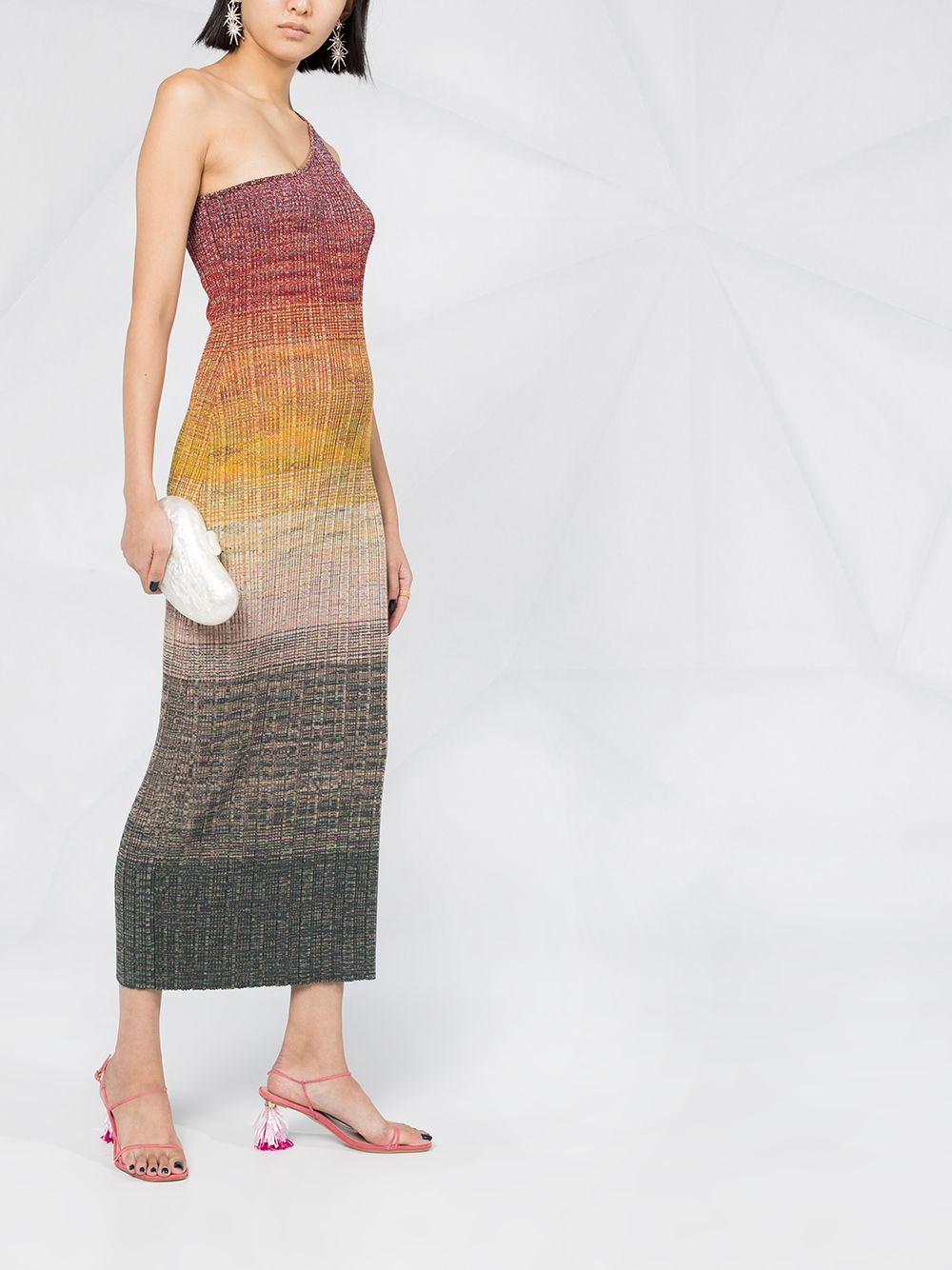 фото Missoni платье на одно плечо в стиле колор-блок