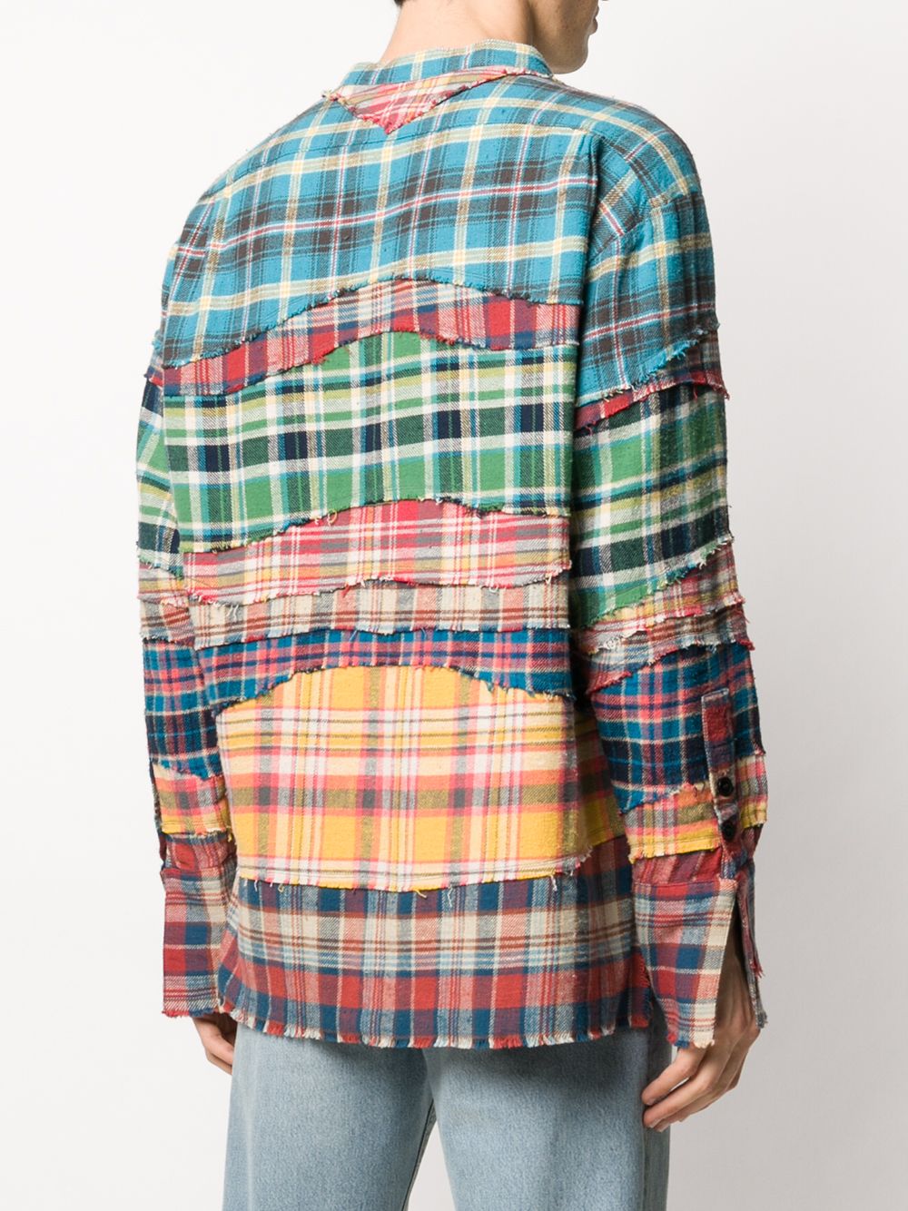 фото Greg lauren fragmented plaid short