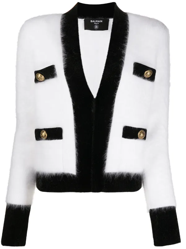 balmain white cardigan
