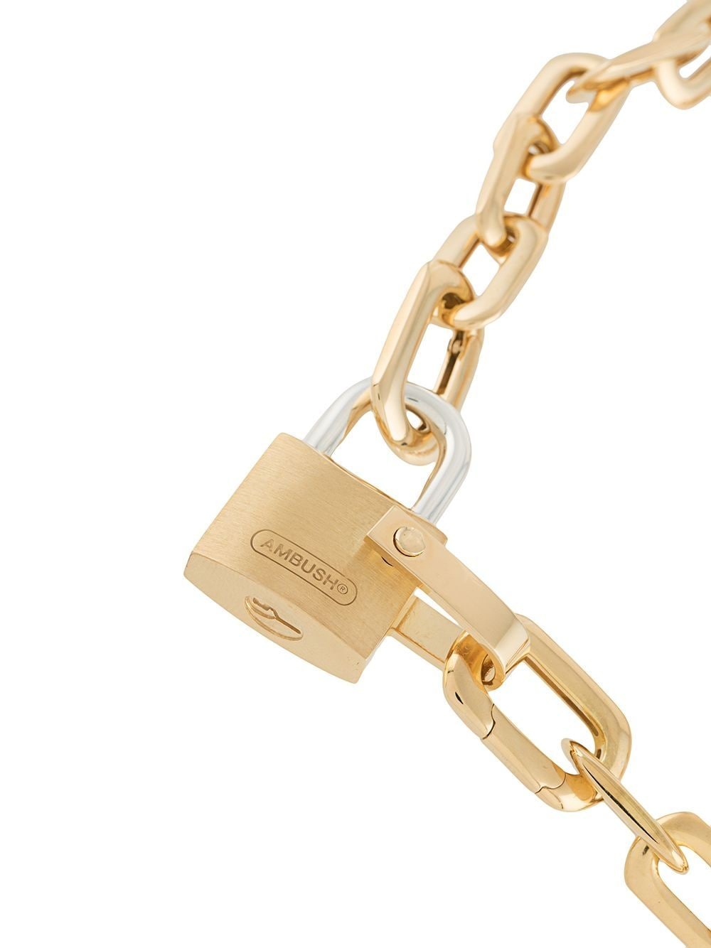 Shop Ambush Small Padlock Chain Bracelet In Gold