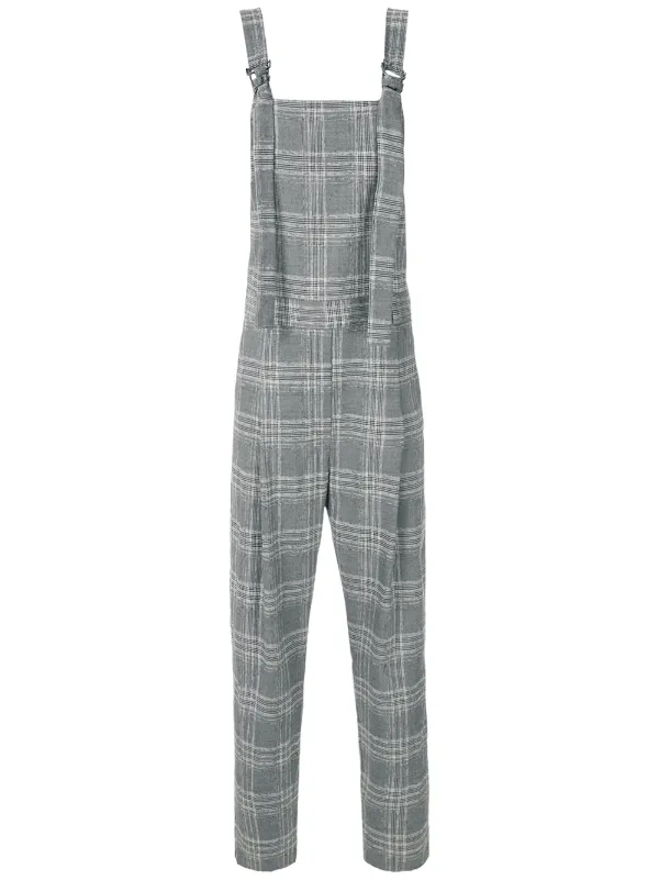 black and white check jumpsuit