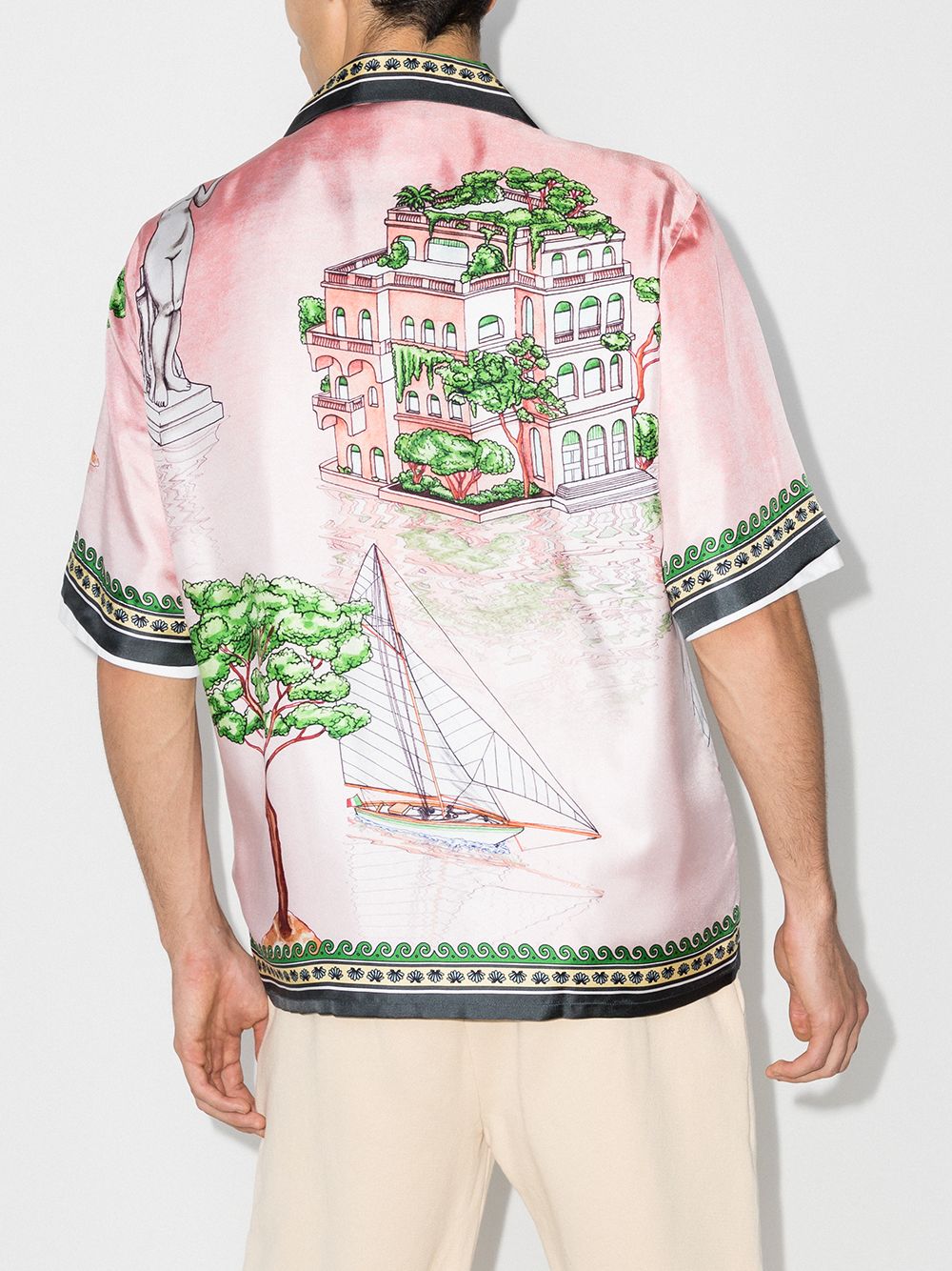 Casablanca X Browns 50 Lago De Casa Silk Shirt In Pink | ModeSens