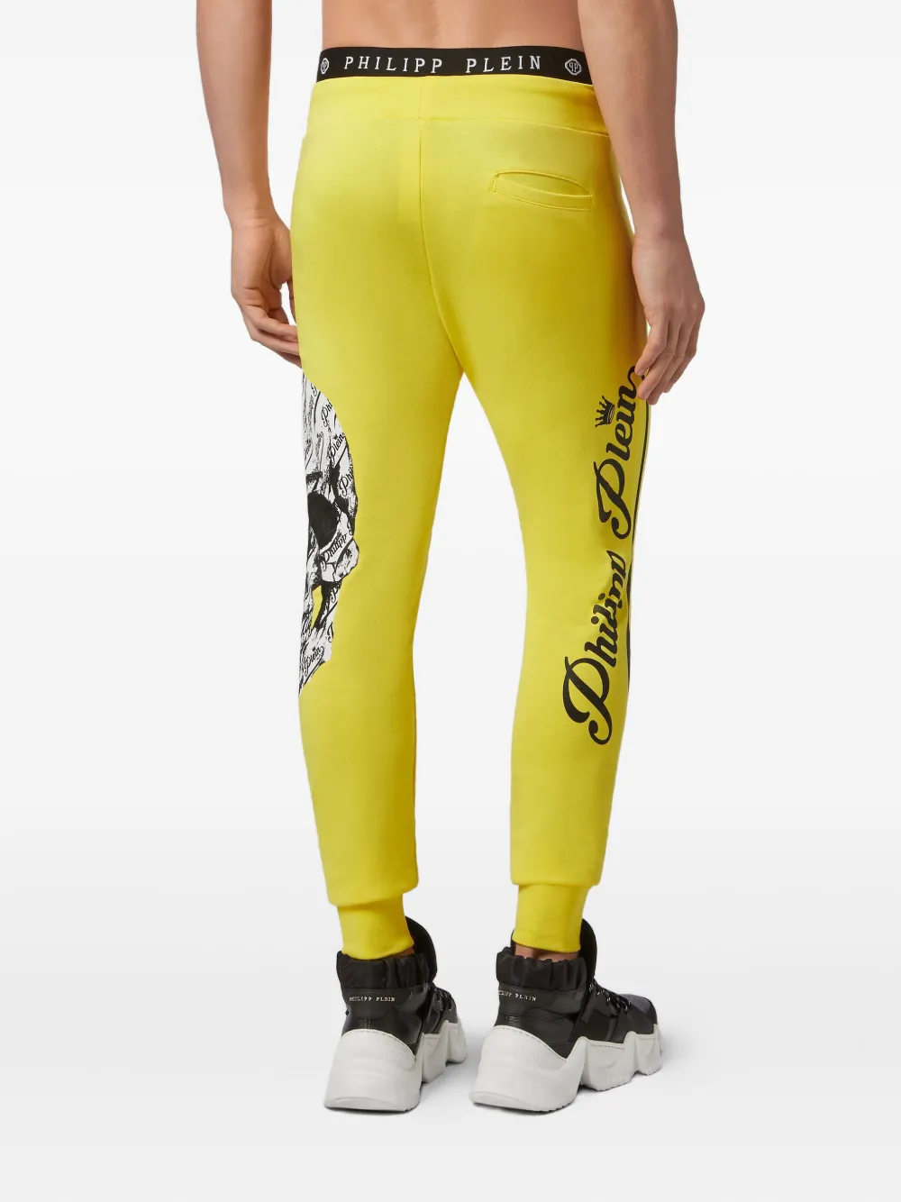 Philipp Plein Joggingbroek met doodskop Geel