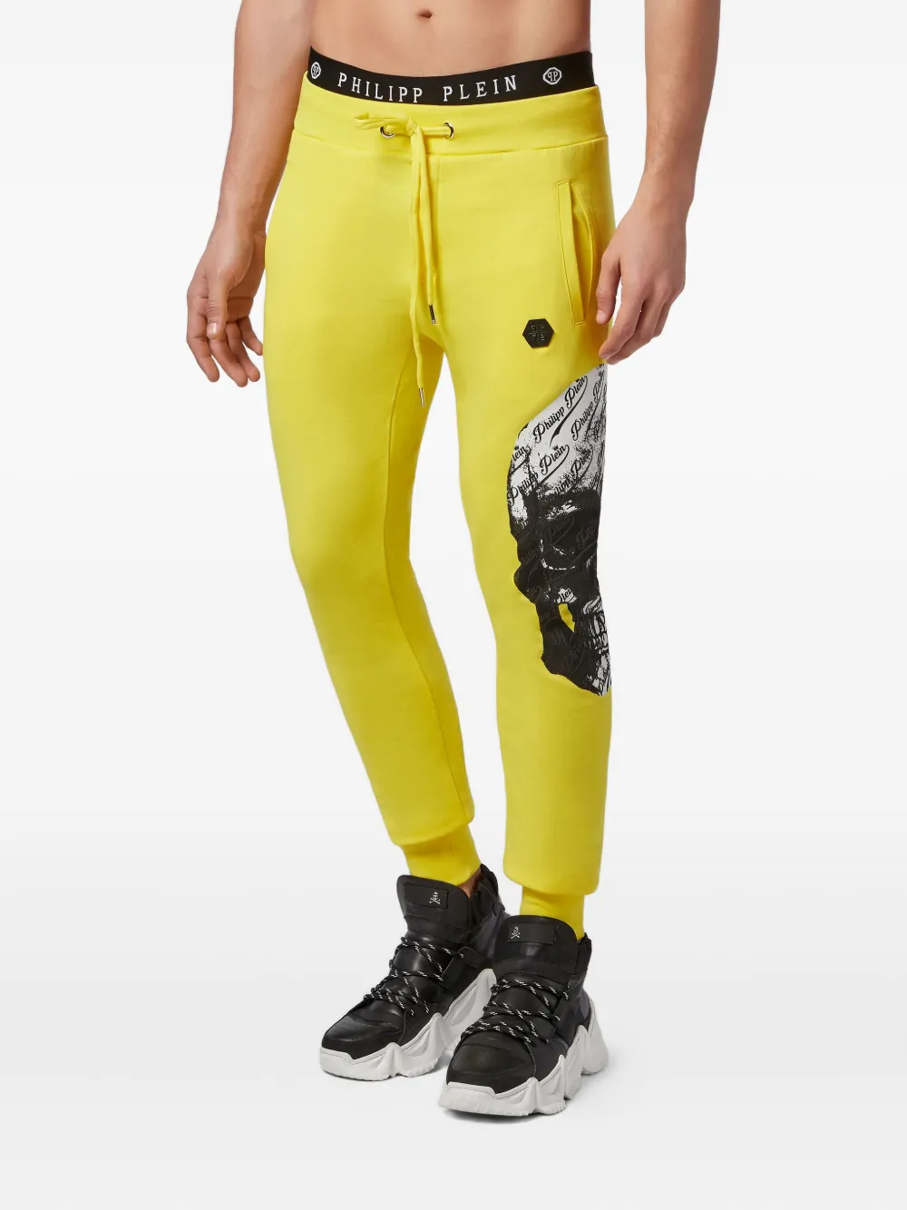 Philipp Plein allover skull jogging Pants - Geel