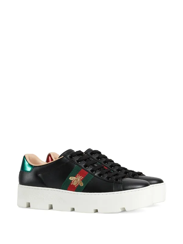 gucci ace platform sneakers black