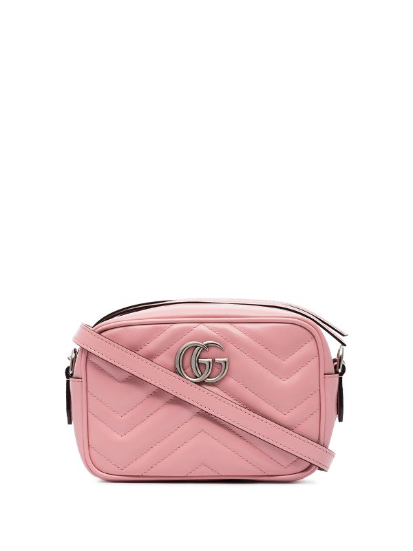 Shop pink Gucci mini Marmont camera bag 