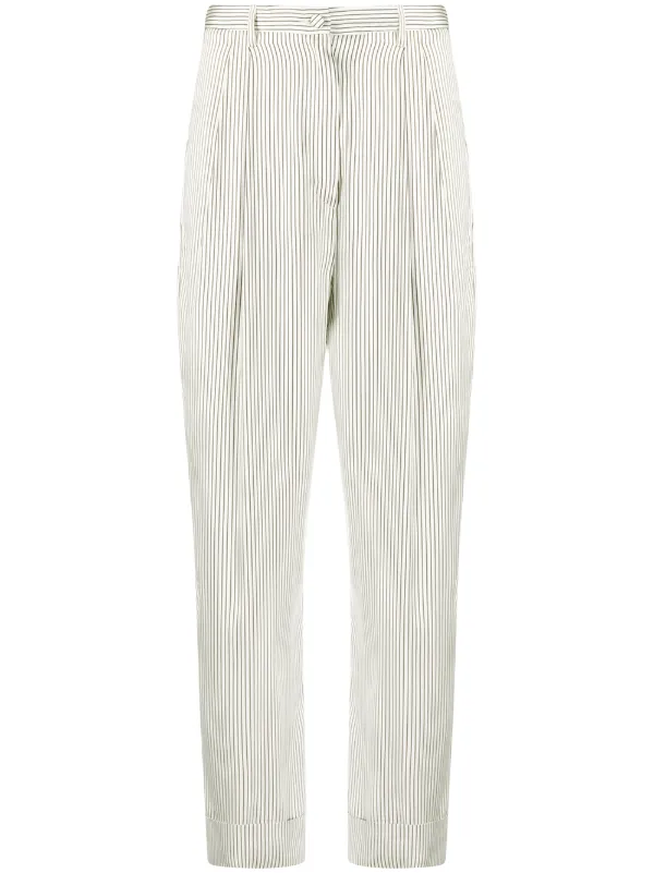 high waisted striped trousers