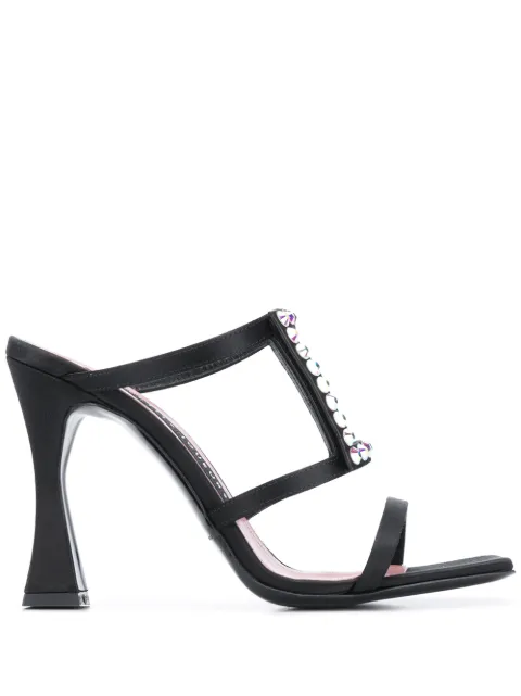 Les Petits Joueurs Hoya studded satin mules 